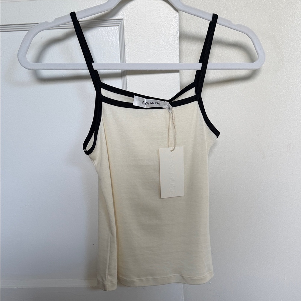 AYA MUSE Cream Camisole with Black Trim